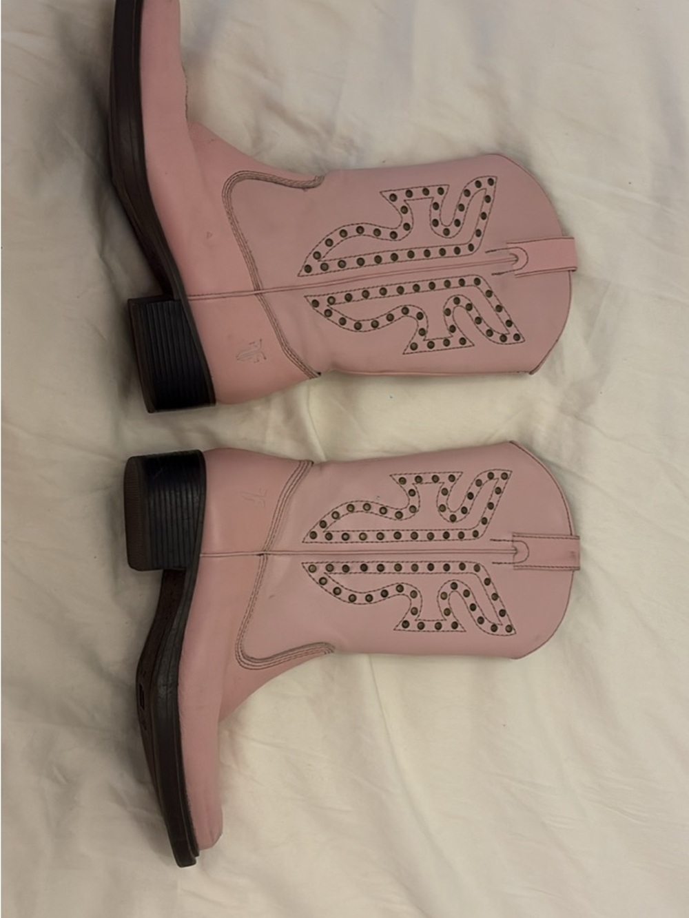 Frye Kids Pink Studded Western Boots